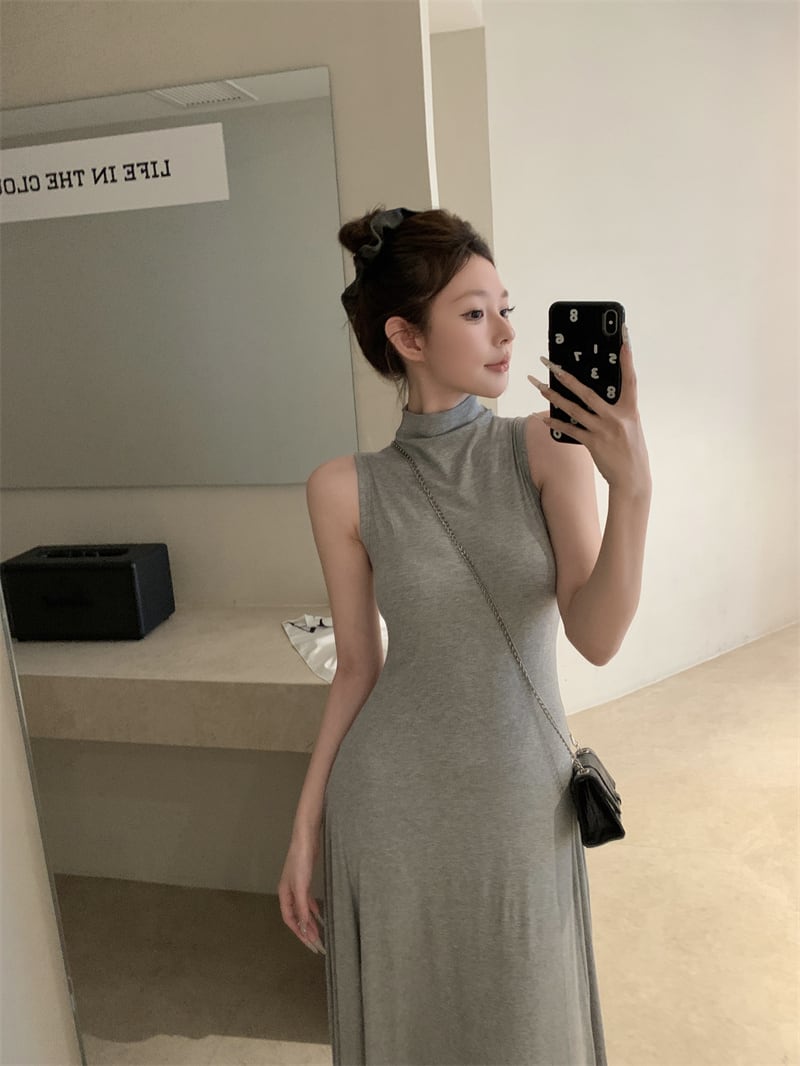 【dress】ハイネックノースリーブワンピース　N2978