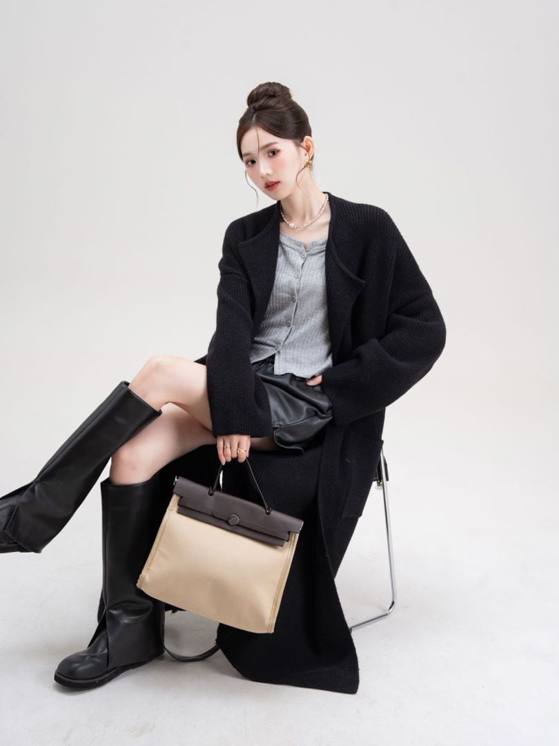 【outer】ロング丈ニットカーデ　M27146