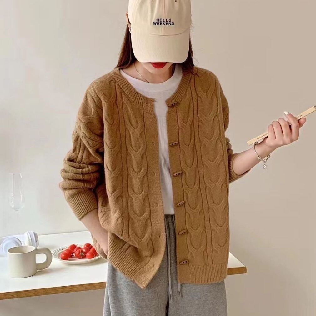 【outer】クルーネックニットカーデ　M18709