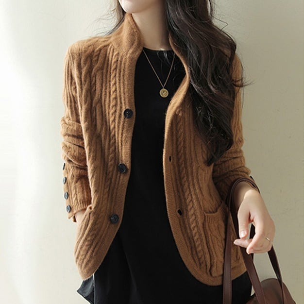 【outer】ボタンデザインニットカーデ　M25854