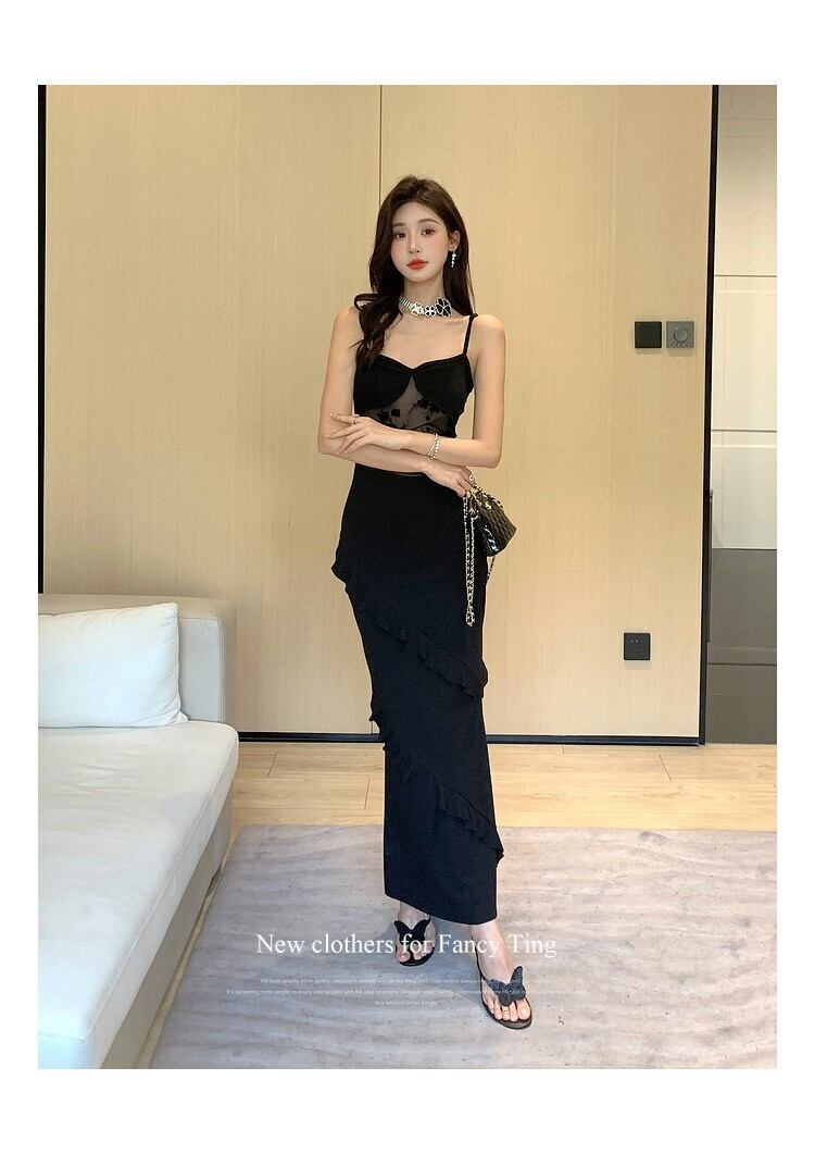 【dress】メッシュ切り替えキャミワンピース G21391