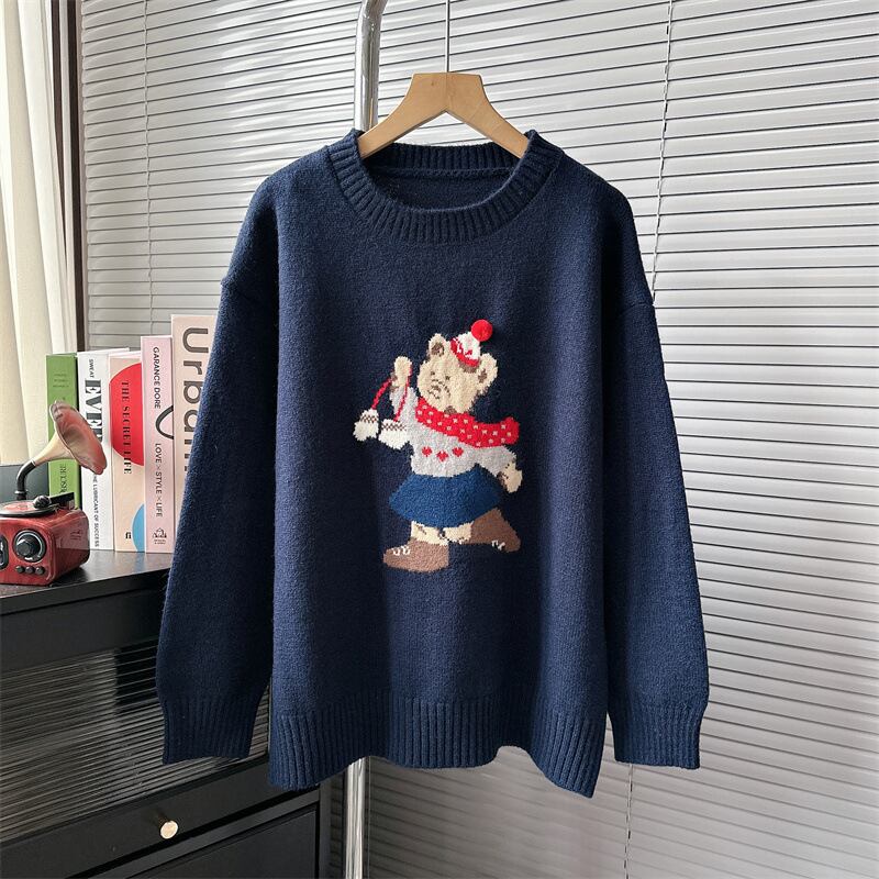 【tops】クルーネックニットセーター　M18903