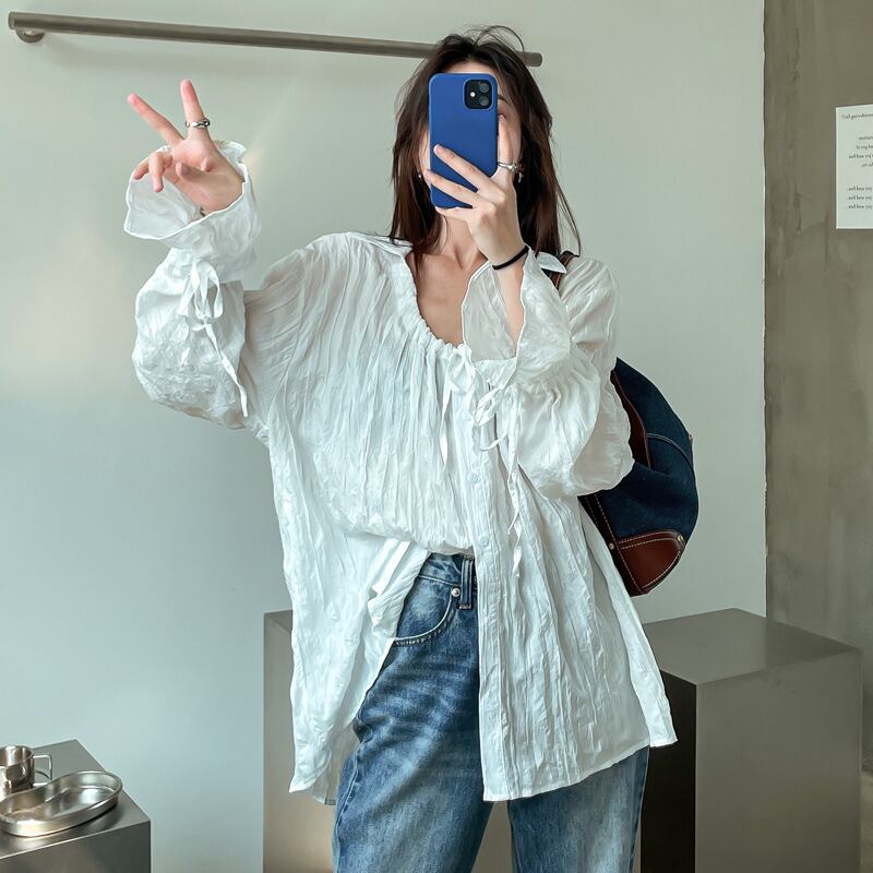 【tops】パフスリーブ ブラウスG20356