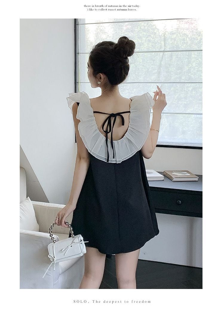 【dress】ノースリーブフリルワンピース　M24262