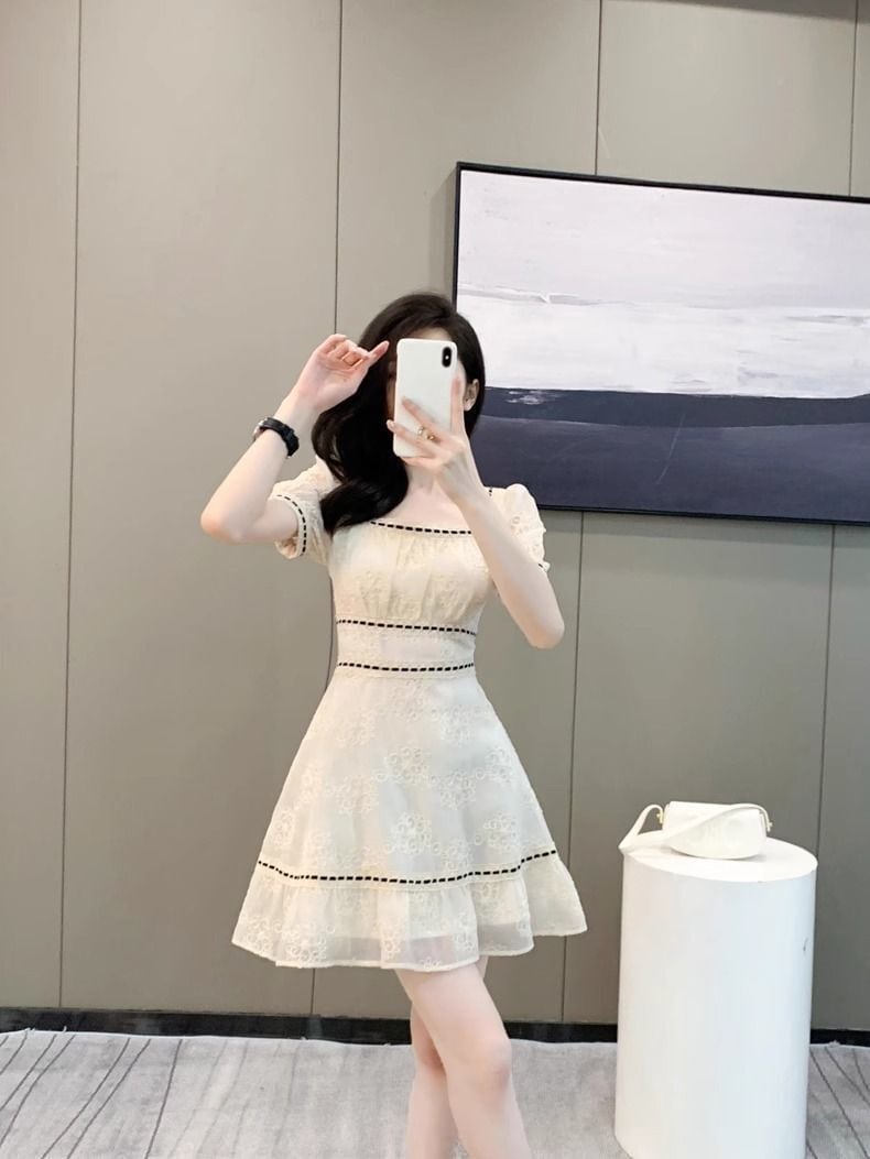 【dress】スクエアネックパフスリーブワンピース G21532