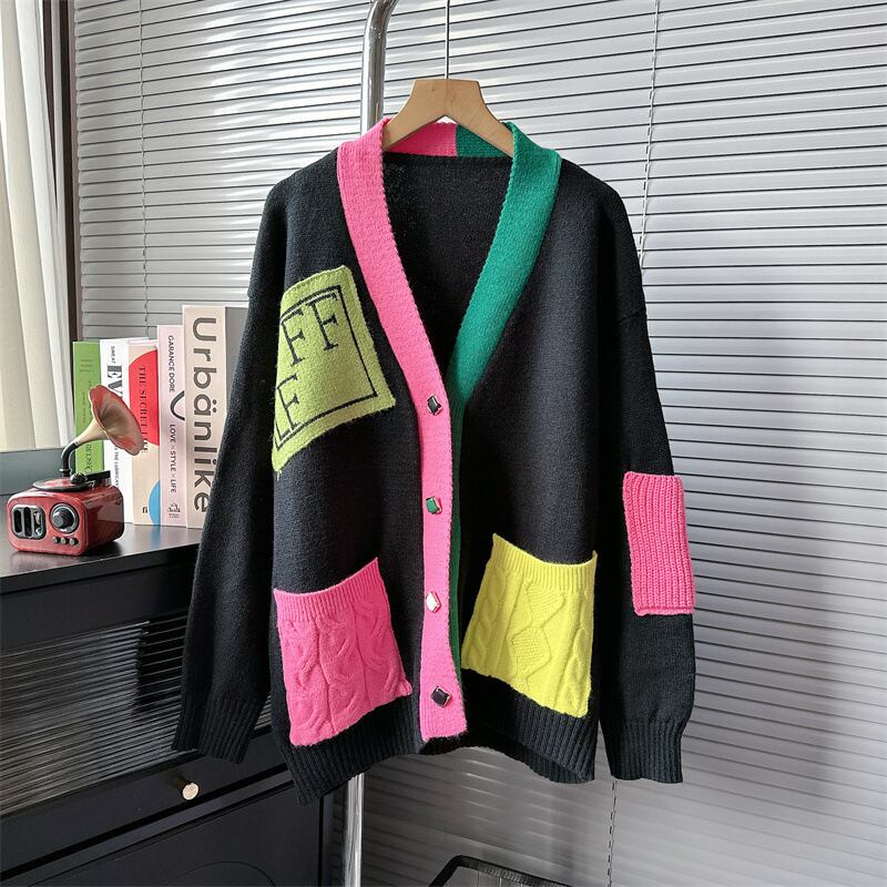 【outer】ドッキングニットカーデ　M18343