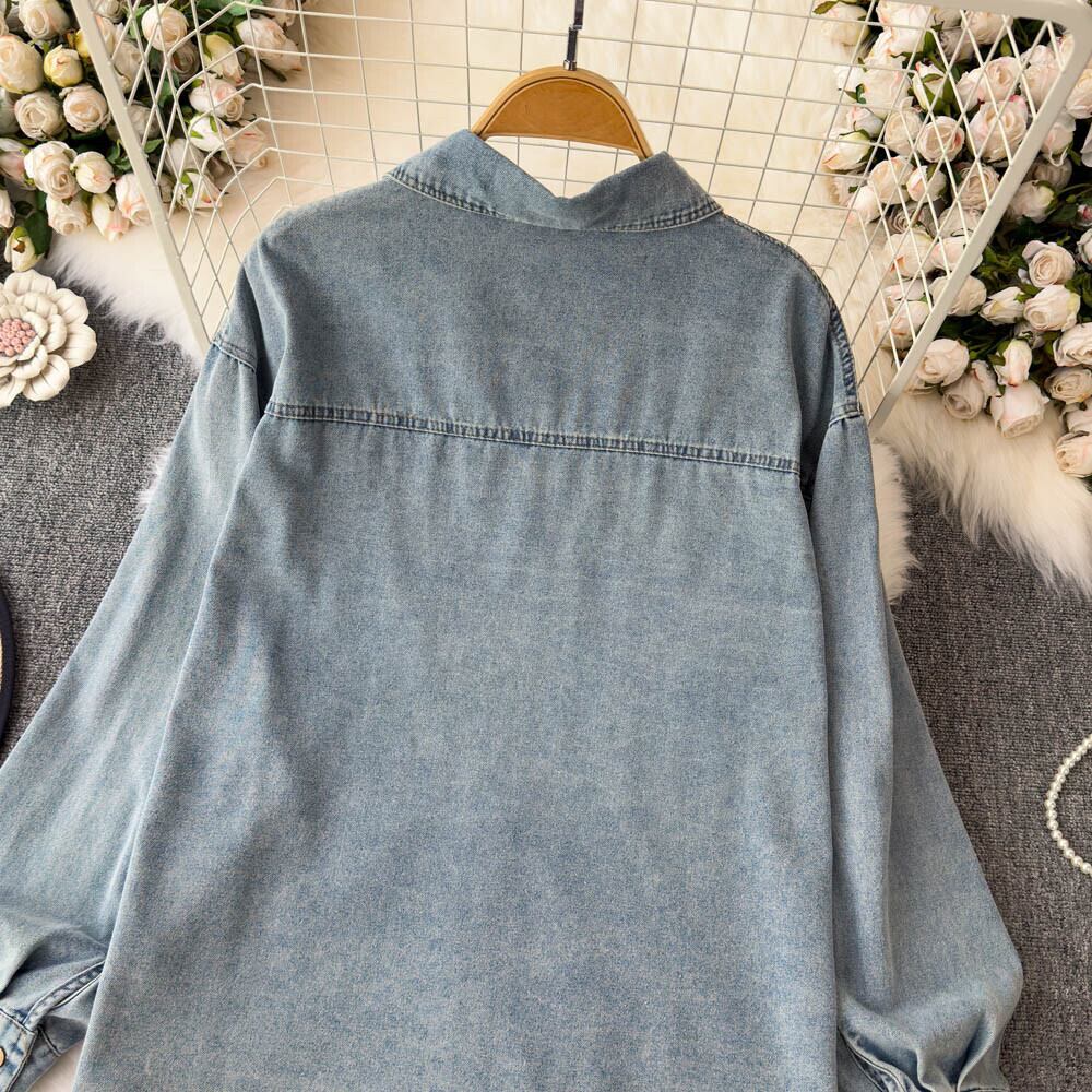 【tops】刺繍デニムシャツ　M29826