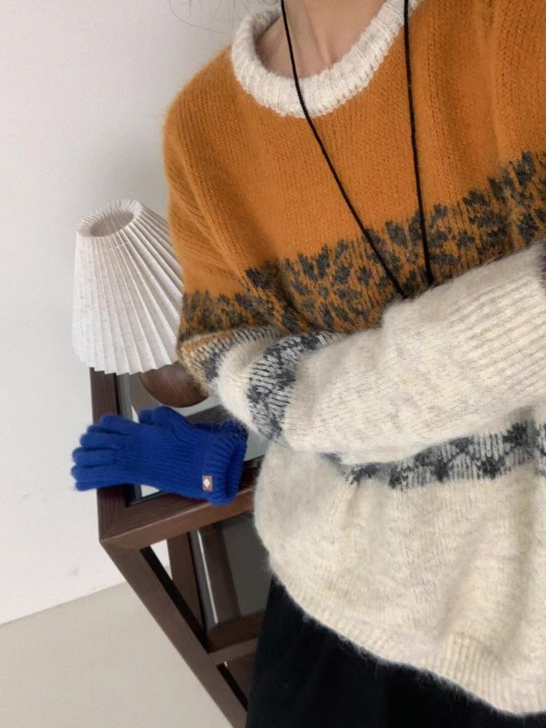 【tops】ジャカードニットセーター　M27106