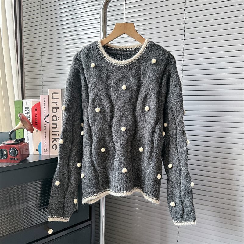 【tops】クルーネックニットセーター　M18755