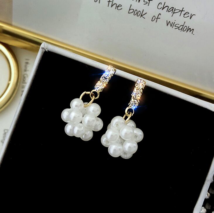 【小物】高級感  韓国系 気質ファッションシンプルデザインパールピアスアクセサリー