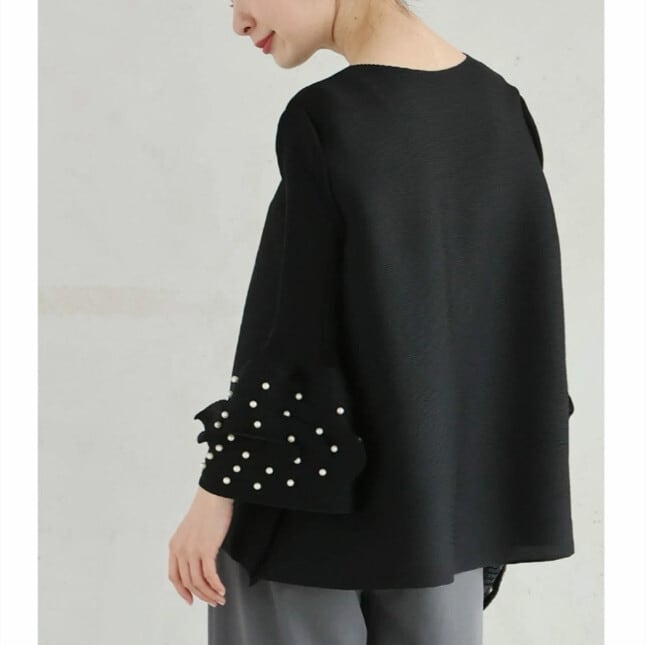 【tops】袖パールトップス　M30189