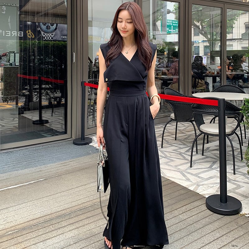 【dress】ノースリーブスリットオールインワン　M24739