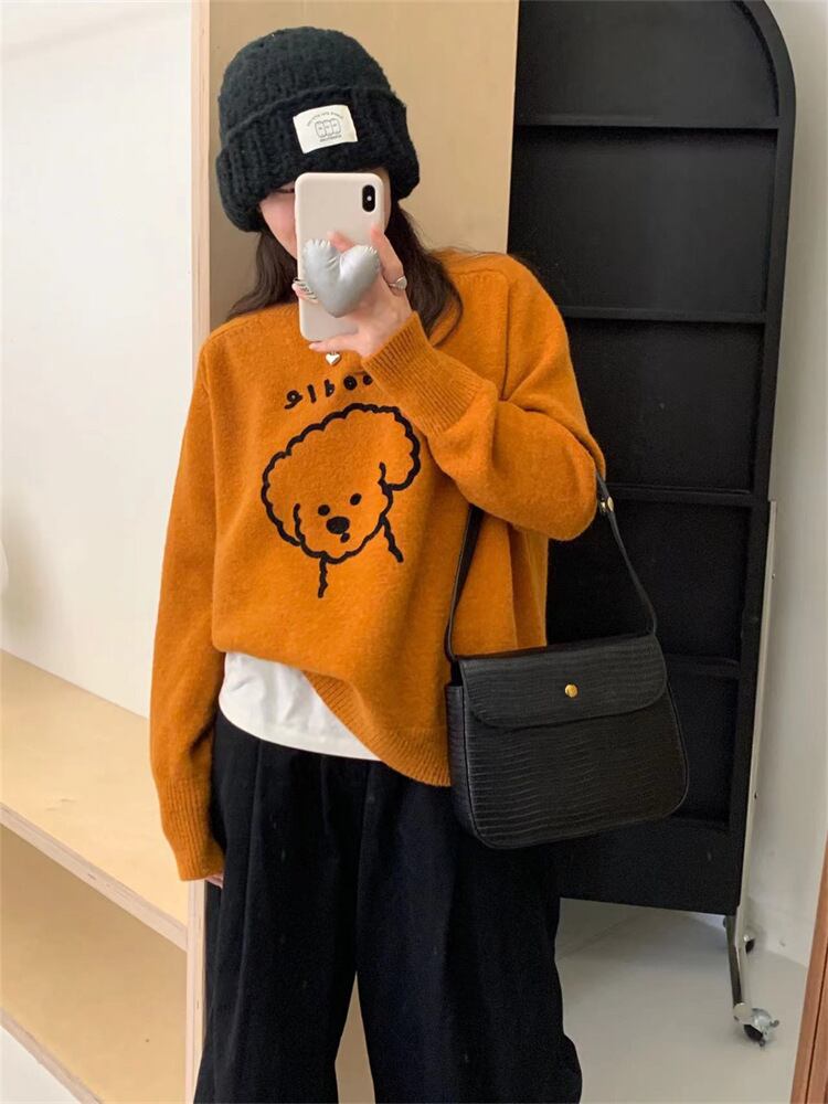 【tops】刺繍ニットセーター　M27249