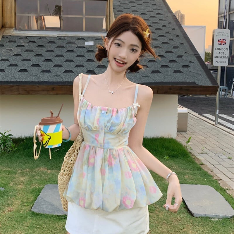 【tops】プリントキャミソール　M30569