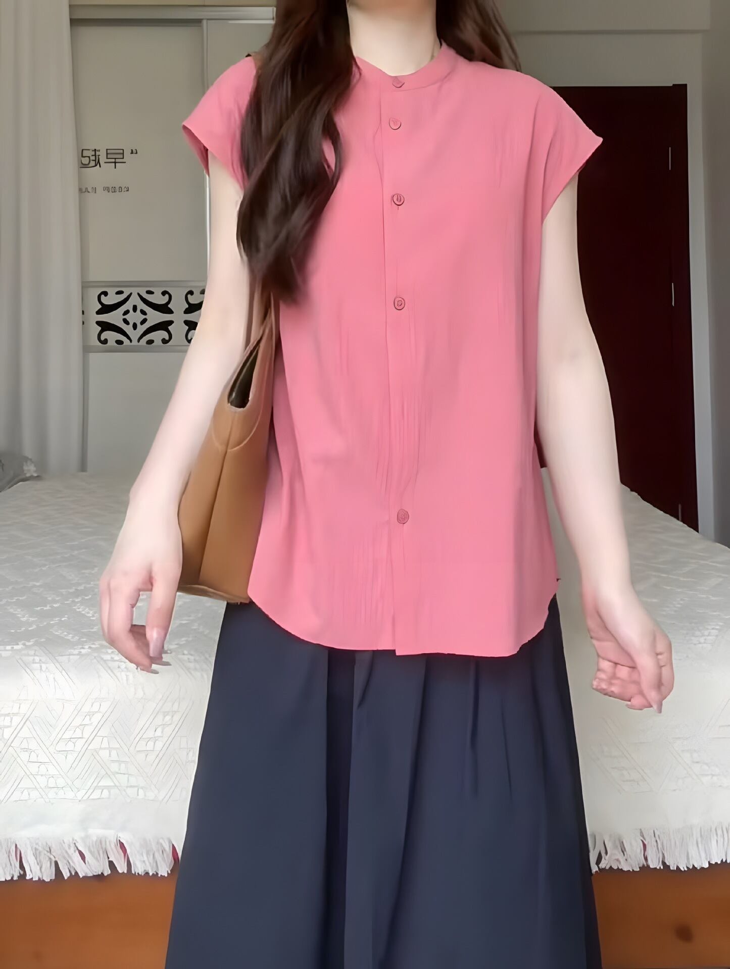 【set】ラウンドネックブラウス+スカート２点セットG21001