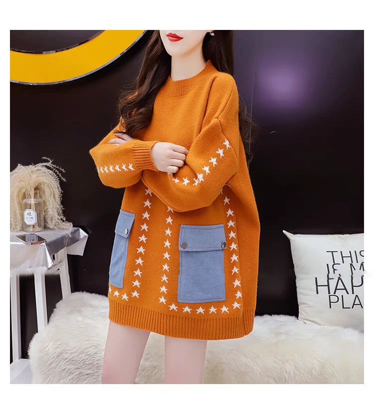 【tops】クルーネックニットセーター　M29196