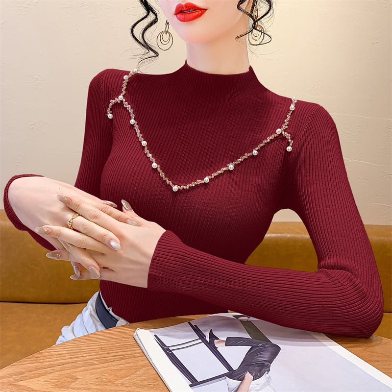 【tops】パールニットトップス　M27695