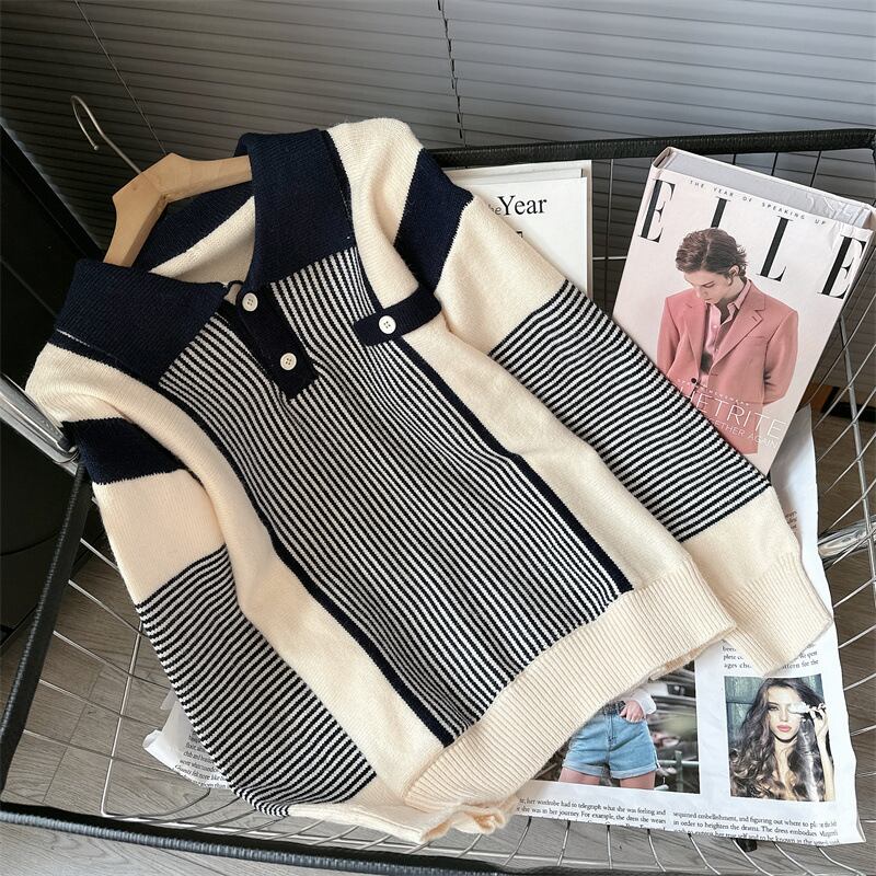 【tops】ドッキングニットセーター　M18978