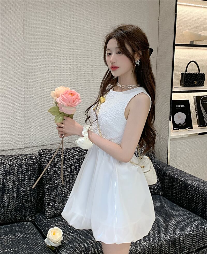 【dress】メッシュ切り替えワンピース G20106