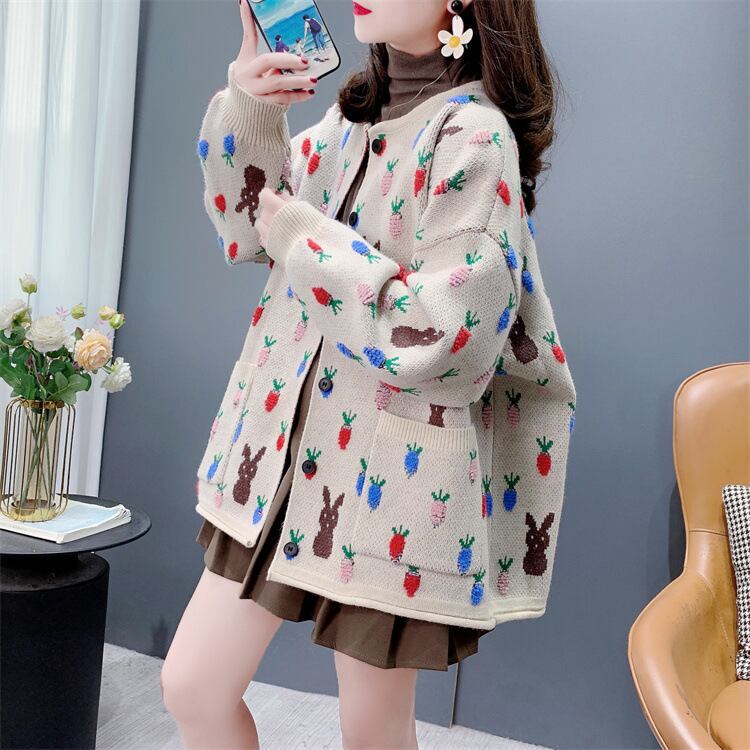 【outer】ジャカードニットカーデ　M28289
