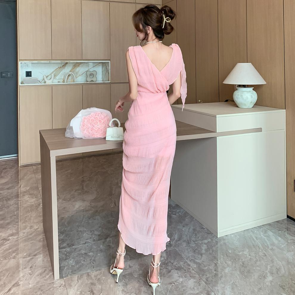 【dress】Vネックギャザーワンピース G20117