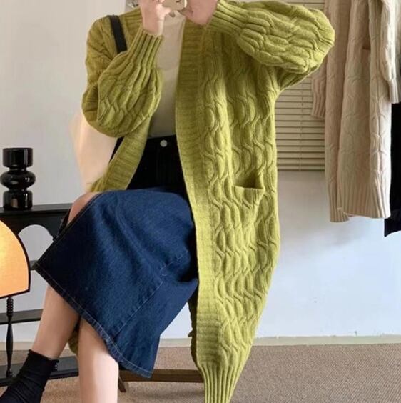 【outer】ロング丈ニットカーデ　M18445
