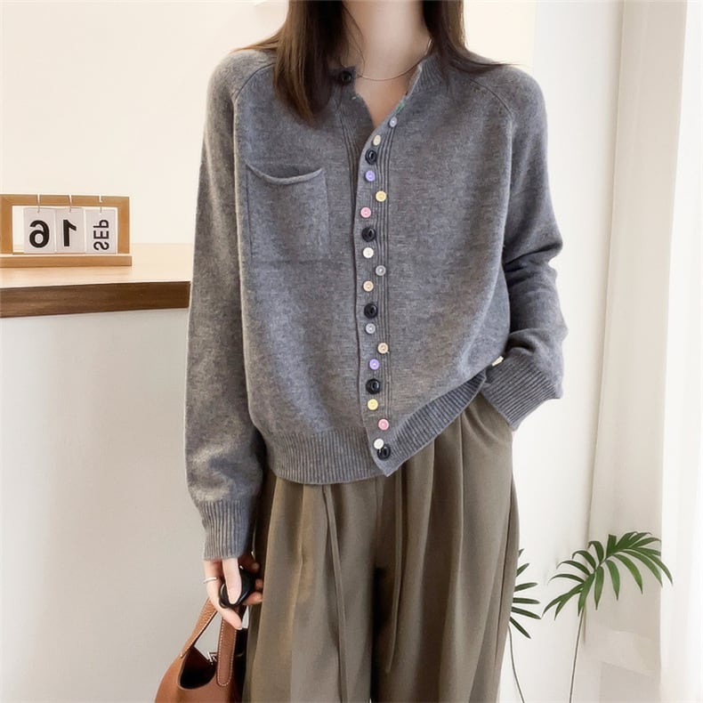 【outer】ボタンデザインニットカーデ　M25886