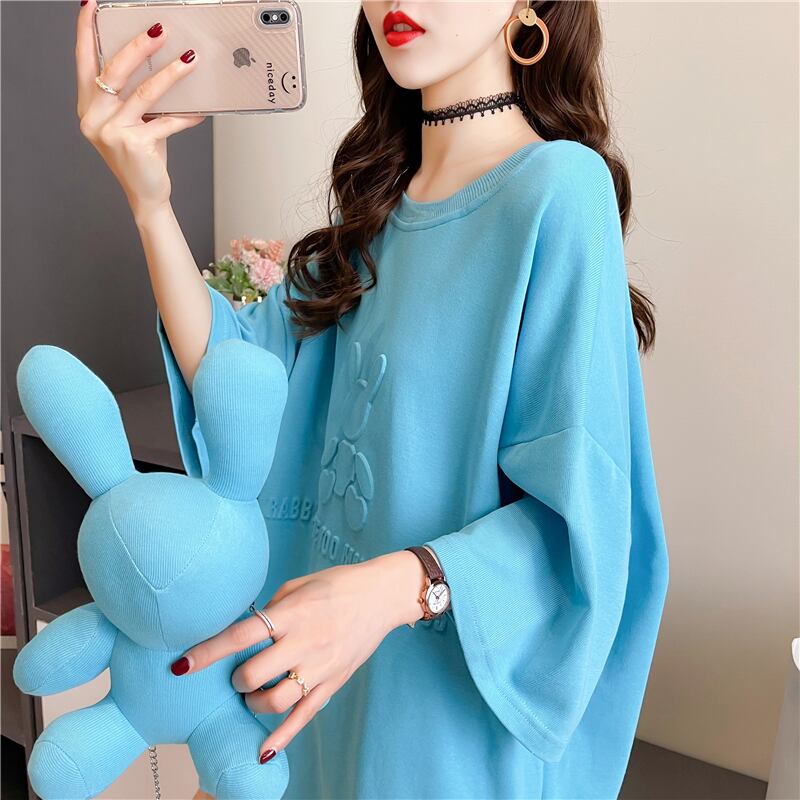 【tops】清新合わせやすい3色ラウンドネック半袖着回しゆったりTシャツF0311