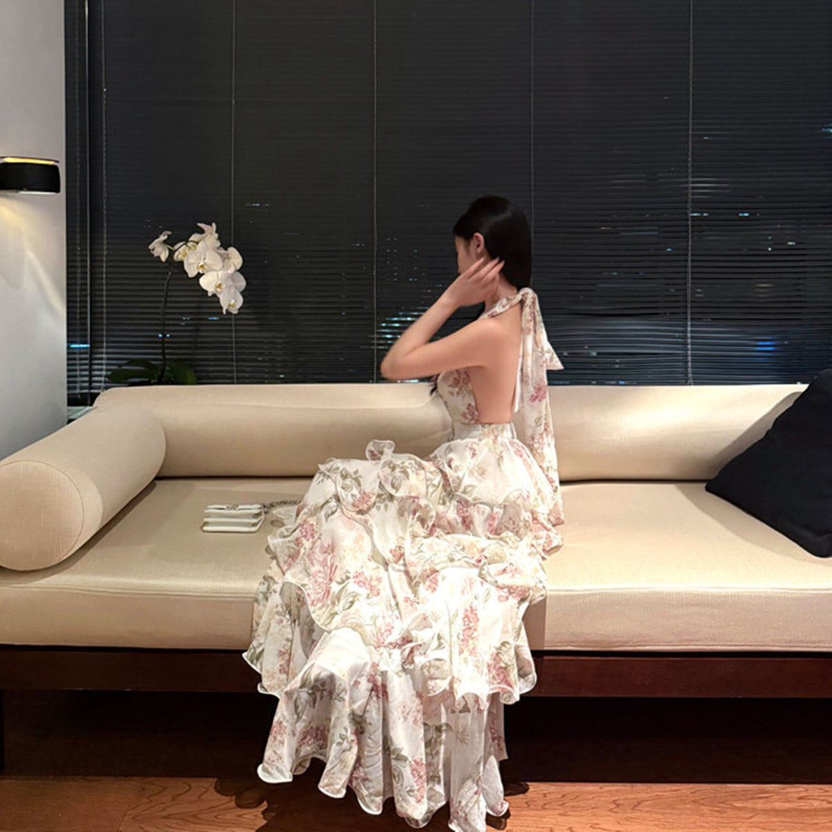 【dress】ティアードロングワンピース　N3542