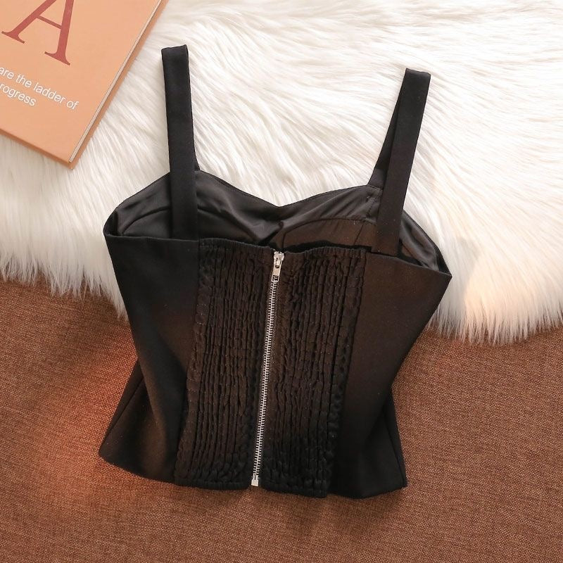 【tops】英字柄ウェスト絞りキャミソールF7815