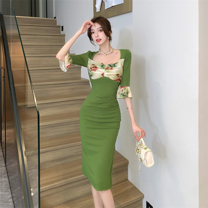 【dress】チュールコンビワンピース　M29489