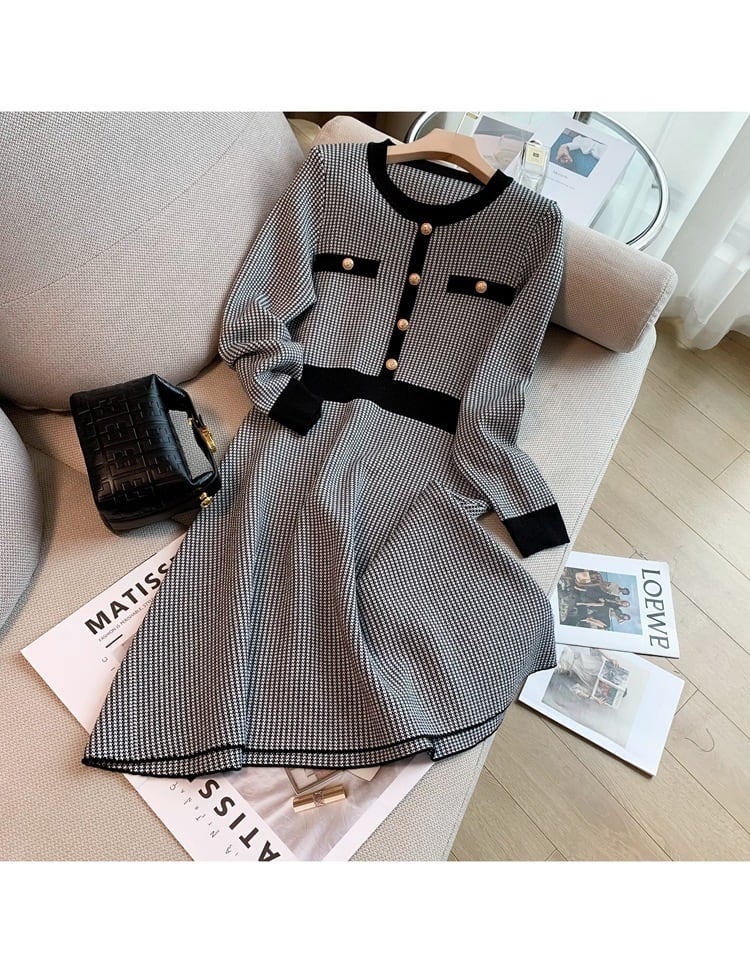 【dress】千鳥格子ワンピース　M25487
