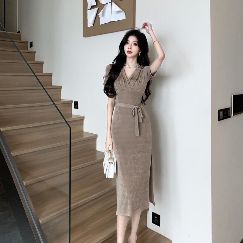 【dress】Vネックワンピース G20323