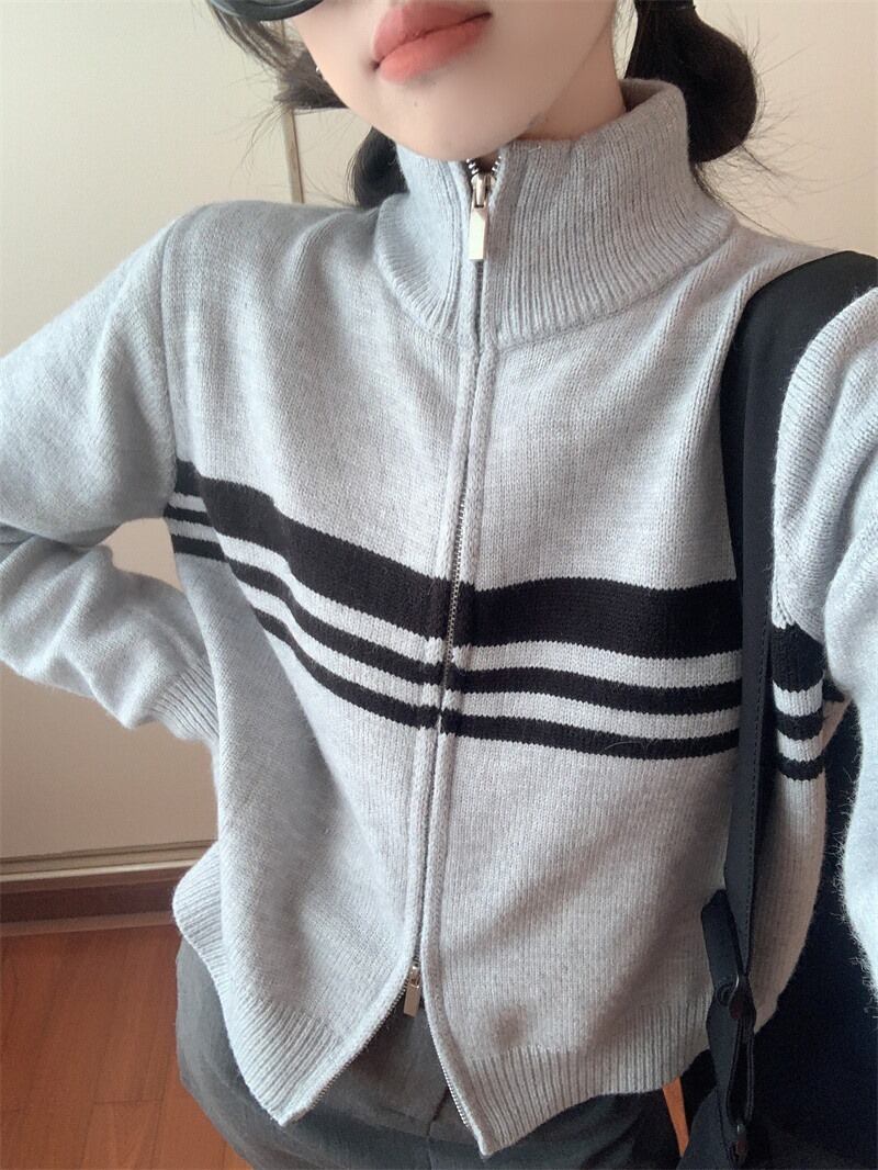【outer】ファスナーニットカーデ　M27332