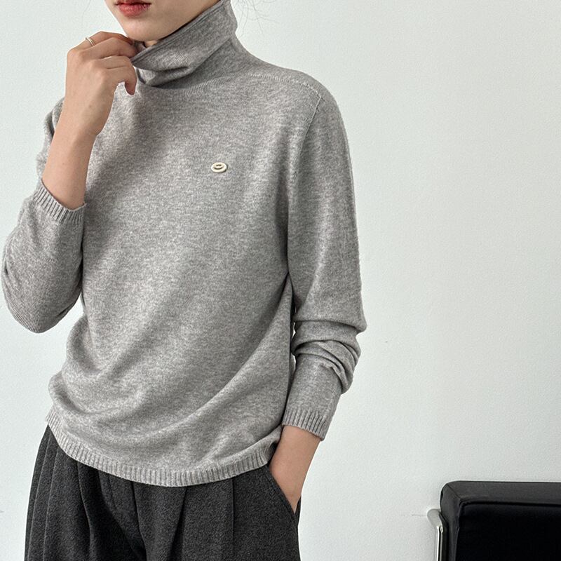【tops】ハイネックニットトップス Q7090