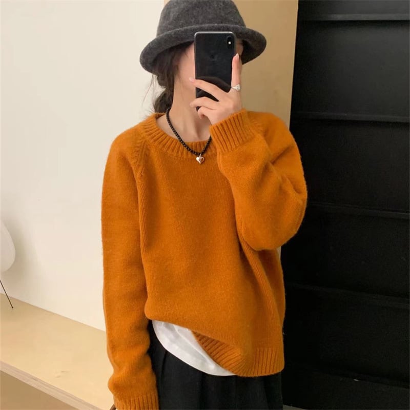 【tops】無地ニットセーター　M27252
