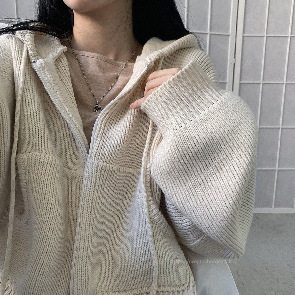 【outer】ファスナーニットカーデ　M26115