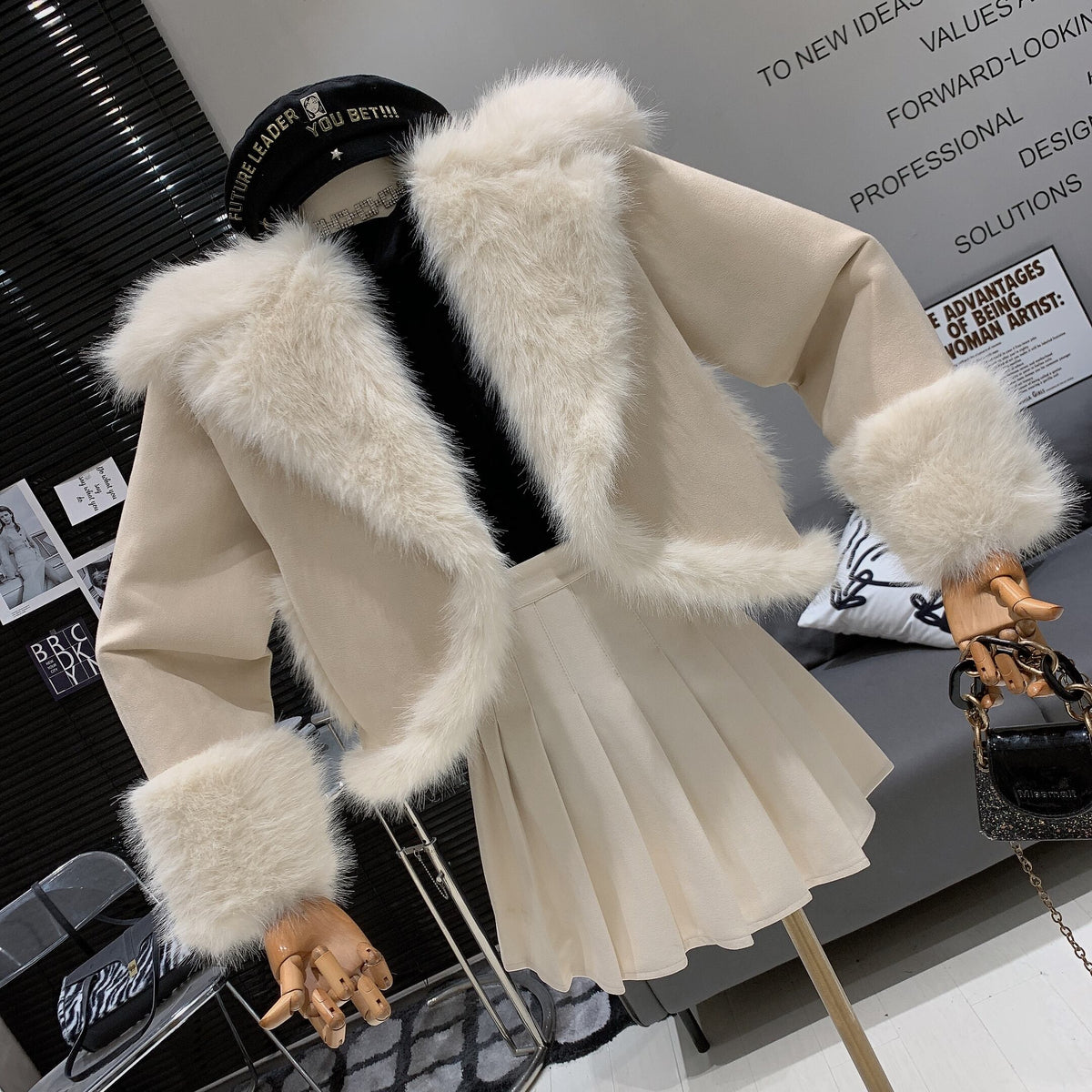 【outer】ファーショートコート　M27912