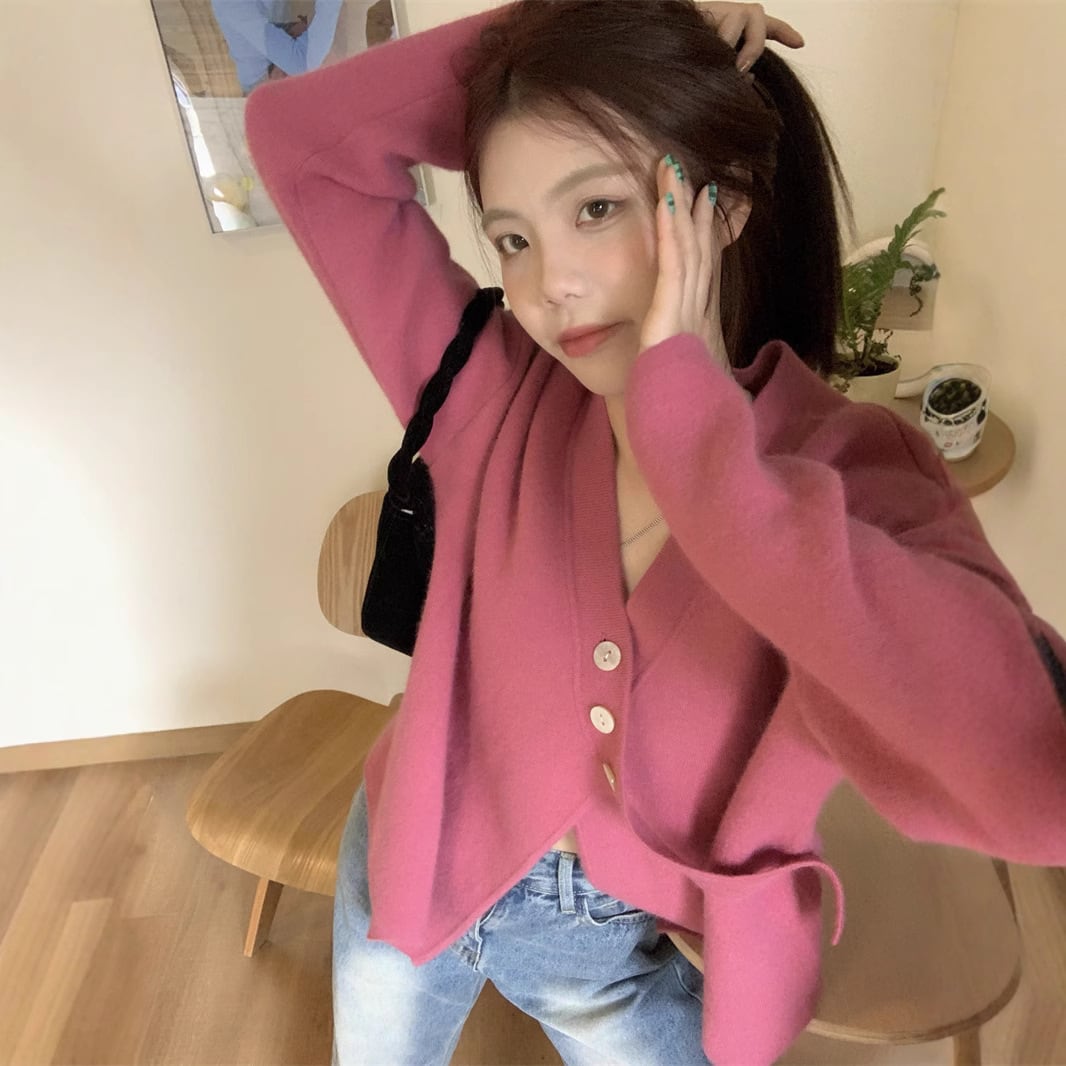 【outer】Vネックニットカーデ　M27161