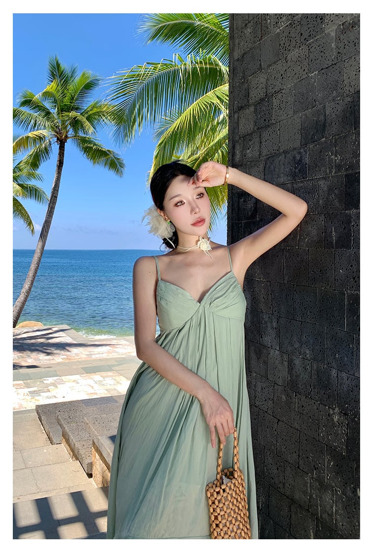 【dress】レース切り替えキャミワンピース　M25185