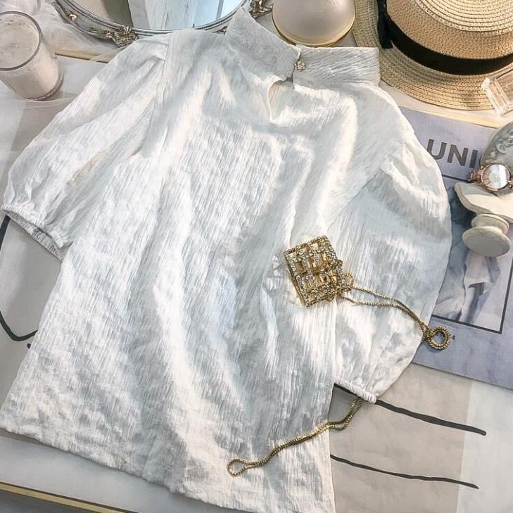 【set】今季大好評半袖無地ブラウス+デニム配色キャミワンピース気質満点セットアップF5489