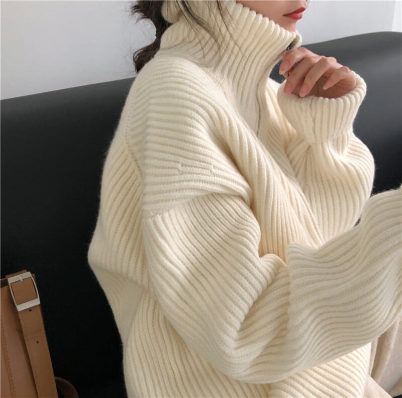 【tops】ファスナーニットセーター　M25903