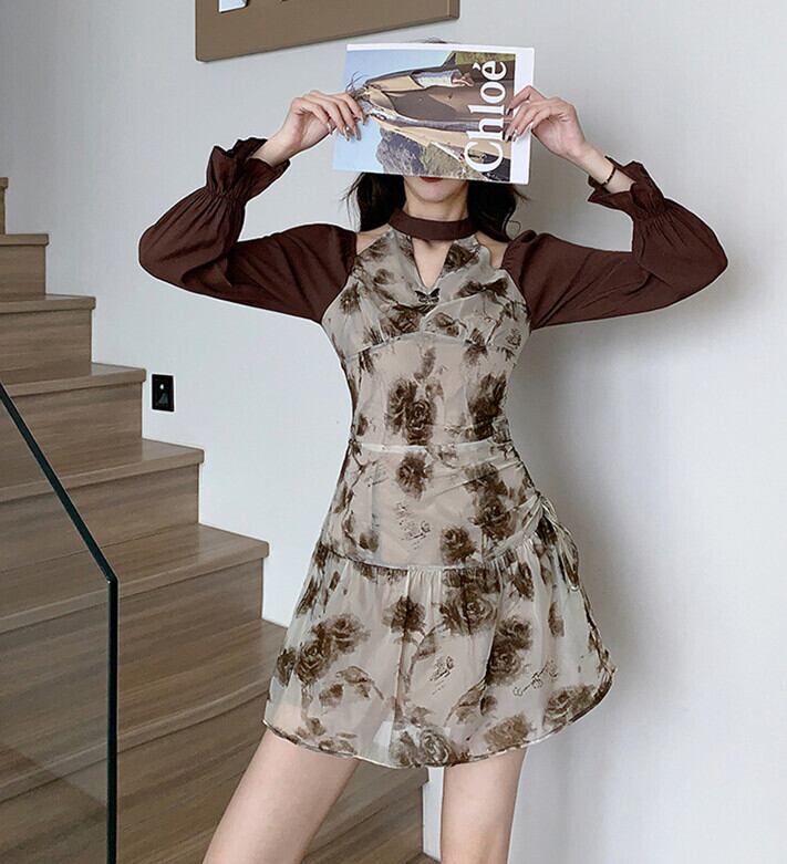 【dress】プリントデートワンピース　M28211