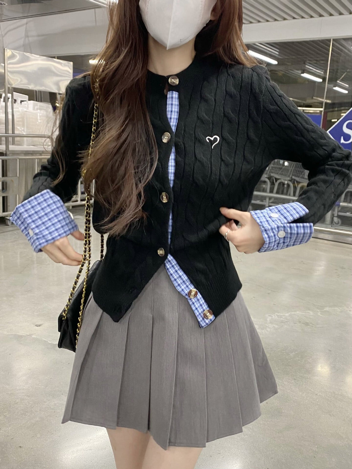 【outer】切り替えニットカーデ　M28383