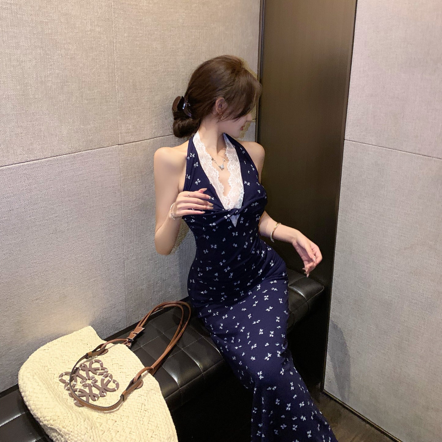 【dress】ホルターネック花柄ワンピース　N2999