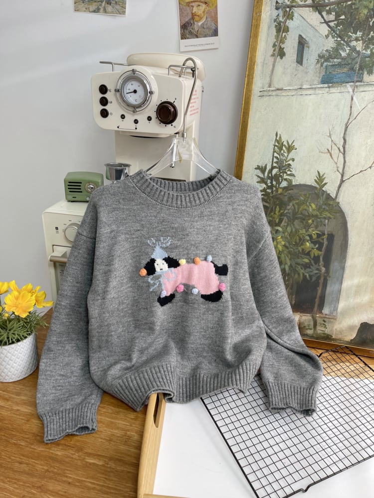 【tops】ジャカードニットセーター　M26855