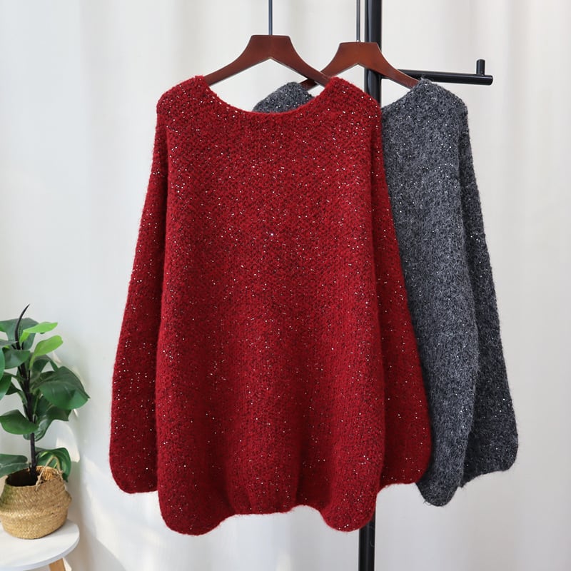 【tops】スパンコールニットセーター　M28566