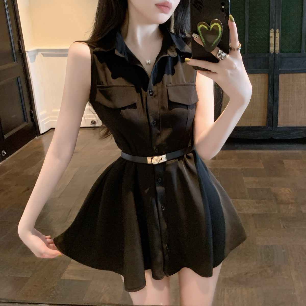 【dress】POLOネックシャツワンピース　M24537