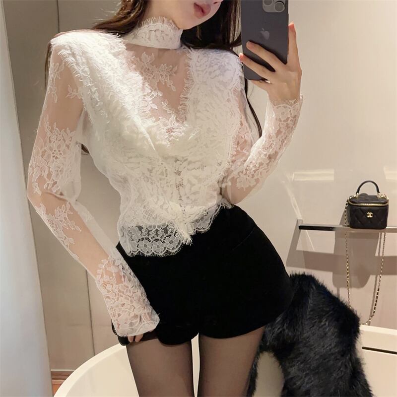 【tops】レースドッキングトップス　M28535