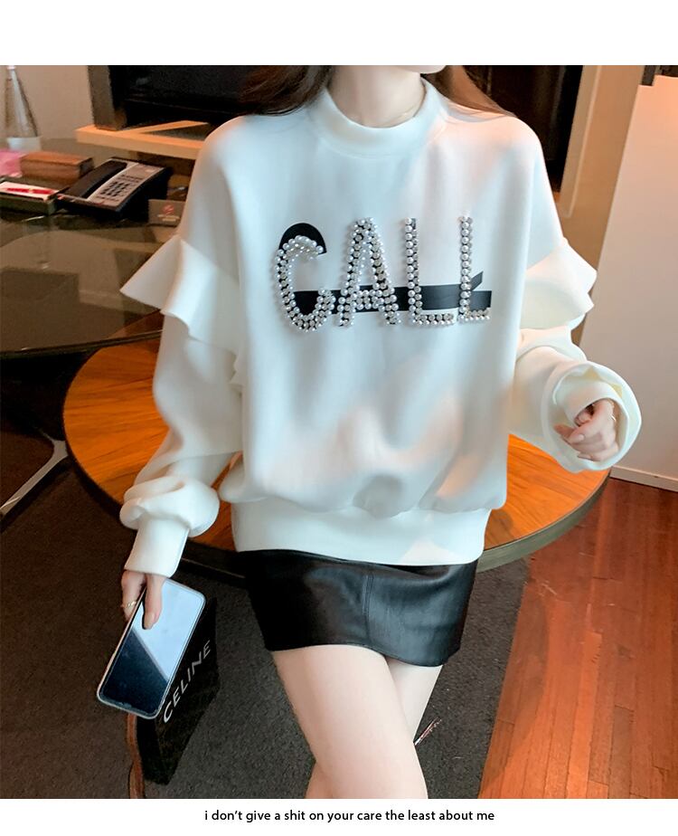 【tops】女性力を高める〜!スウィートルーズオシャレゆったりデザイン厚手パーカー G5473